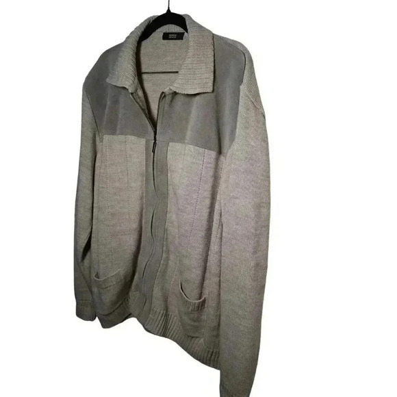 M&S Collezione mens size XL acrylic wool stone full zip soft shell jacket - Picture 2 of 9